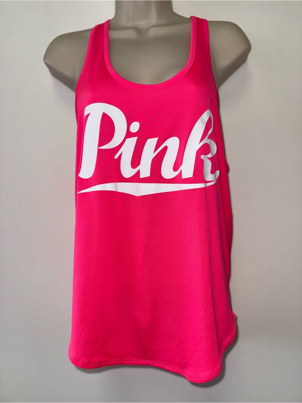 PINK Victoria's Secret (Small) Neon Pink/White Lightweight Tank Top